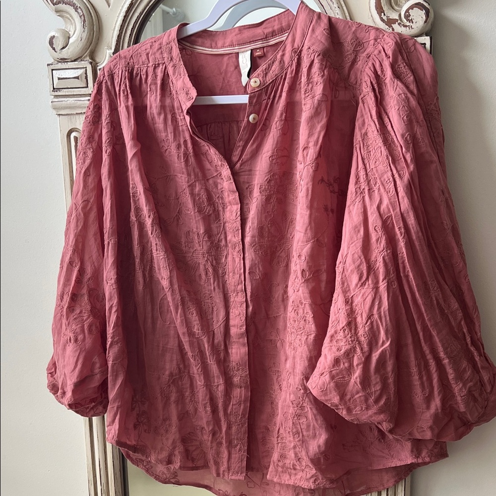 Pilcro Blush Pink Textured Blouse